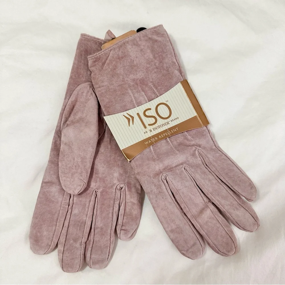 Isotoner Women's Soft Pinkish/Purple Genuine Leather Gloves - Large - Picture 5 of 5